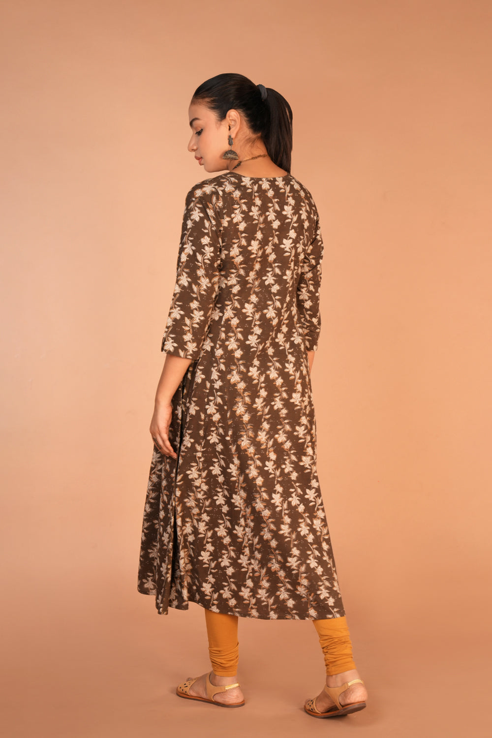 Image of Fern green Bagru cotton handblock printed kurta